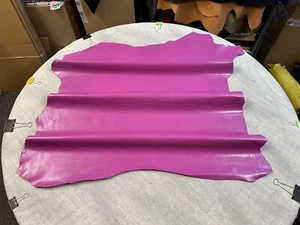 LEATHER skins,hides,,ANILINE Bright Fuchsia Pink,,HN1029 - Picture 1 of 15