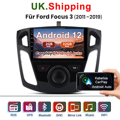 Car Android 12 Stereo CarPlay WIFI DSP GPS Sat Nav For Ford Focus MK3 2011-2018 • 206.28€