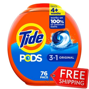 Tide PODS Liquid Laundry Detergent Pacs, Original Scent, 76 Count - Picture 1 of 9
