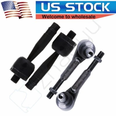 New 4PC Inner Outer Tie Rod Links Kit For Audi A4 A8 Quattro S8 A6 & VW Passat - Image 1 of 4