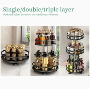 Lazy Susan Rotating Single/Double/Triple Layer Spice & Bottle Rack Organizer - Picture 1 of 6