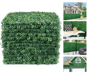 6PCS Artificial Plant Wall Fence Panel Decor Greenery Hedge Grass 20" x 20" - Picture 1 of 5