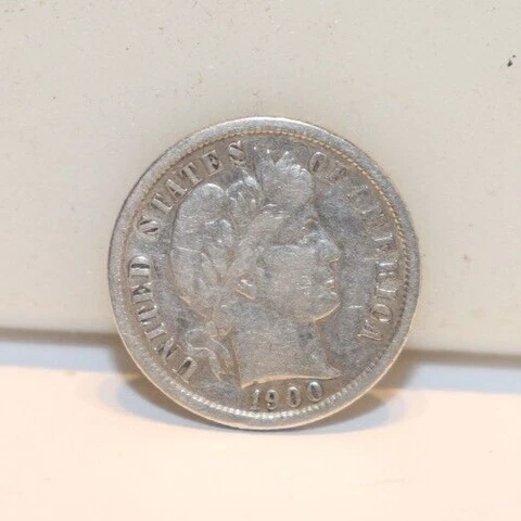 1900 US Barber Silver Dime 10c VF (Cleaned) Cover