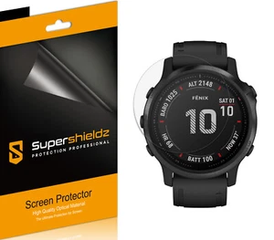 6 x protection d'écran transparente Supershieldz pour Garmin Fenix 6S/6S Pro/Solaire/Saphir - Photo 1 sur 2