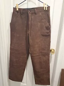 Koman Sportswear Pants Mens 36x32 Brown Vintage Heavy Velour Carpenter Pants New - Picture 1 of 4