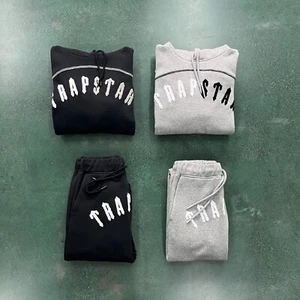 ✅Trapstar Split Arch Hoodie Tracksuit - BLACK/GREY (ALL SIZES)✅ - Picture 1 of 15