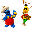 Vintage Jim Henson Sesame Sreet Muppets Holiday Christmas Ornaments Lot Of 3 #I