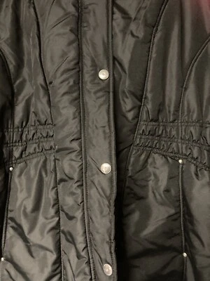 Women's Weather Tamer Black Quilted Winter Coat Jacket w/ Faux Fur Hood -Size 2X - Image 1 of 4