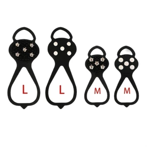 Ice Snow Anti Slip Spikes Grips Grippers Crampons Cleats For Hike Shoes Boot - Picture 1 of 12