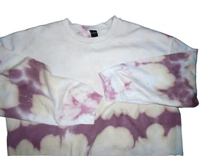 SWEET CLAIRE TAGLIA L/XL DONNA PILE GIROCOLLO TINTO IN CRAVATTA VIOLA, BIANCO, ROSA - Foto 1 di 4