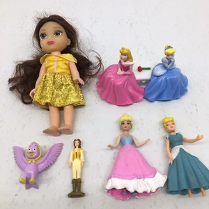 Lot of  Disney Princess Dolls- Polly Pocket Cinderella Figures PVC Cake Toppers - Picture 1 of 21