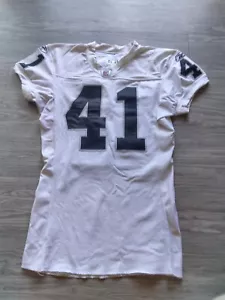 2003 Game Worn NFL Reebok Oakland Raiders Eric Johnson Jersey Repairs Size 42 - Picture 1 of 20