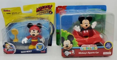 ¡Nuevo! ¡LOTE de 2 figuras y auto sellados de Mickey Mouse Clubhouse Mickey Mouse de Disney!🏁 Foto 1 de 4