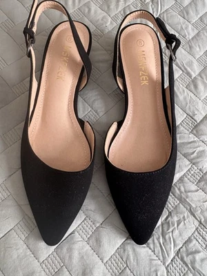 MSKFZEK Women's Pumps Slingback Black Faucet Leather ￼ - image 1 of 4