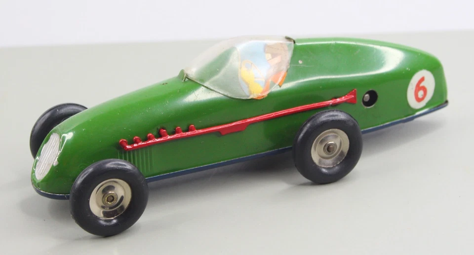 TRI-ANG MINIC RACER No.1 CLOCKWORK TINPLATE RACING CAR 13M GREEN VINTAGE 1950s - Image 1 of 4