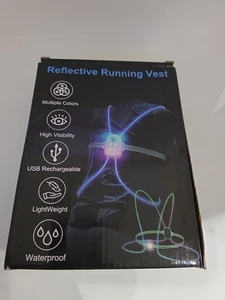 NI-SHEN REFLECTIVE RUNNING VEST MULTIPLE COLORS USB RECHARGEABLE WATERPROOF - Picture 1 of 3