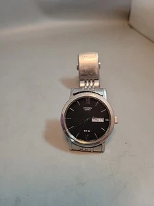 Stainless Steel Mens Citizen Quartz Watch WR50 Day /date Display Need Battery - Picture 1 of 3