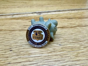 Vintage Gold Tone Pin Intl Brotherhood Boilermakers Ship Builders Union 45 Years - Picture 1 of 2