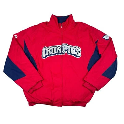 Chaqueta Lehigh Valley Iron Pigs Majestic MiLB Therma Base 2011 Usada en Excelente Condición Adulto Talla XL Foto 1 de 4
