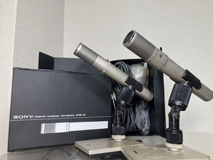 Par de micrófonos condensadores Sony ECM-23 usados vintage años 70-90 - Imagen 1 de 12