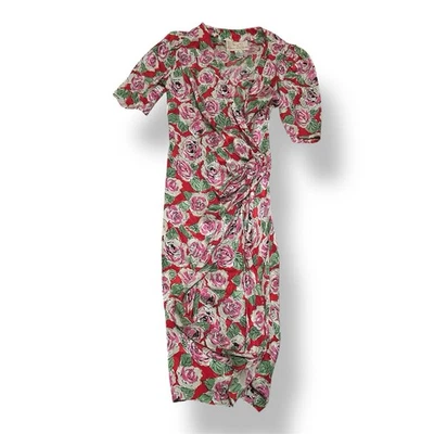 Vestido envolvente Miss O by Oscar de la Renta vintage 100 % seda - talla 8  Foto 1 de 4