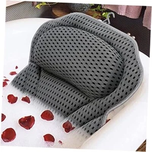 Bath Pillow Spa Bathtub Pillow with Non-Slip Suction Cups, Head, Neck, Grey - Picture 1 of 8