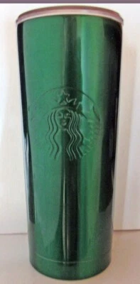 Starbucks Tumbler 2022 Green 20 OZ Stainless Steel Embossed Mermaid Logo - Image 1 of 4