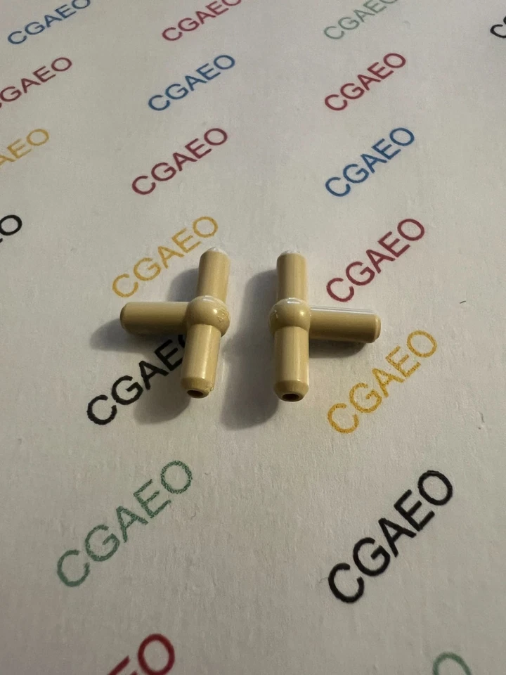2 X Lego Technic 4697b Pneumatic T Piece - TAN - Photo 1/1