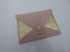 Ladies Guerlain Paris pink & gold envelope make up bag