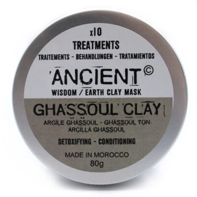 Ancient Wisdom GHASSOUL CLAY Powder Face Mask Mix for Oily Skin 80g - Image 1 of 4
