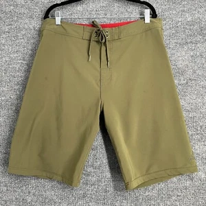 PrAna Mens Swim Board Shorts Size 34 Olive Green Performance Stretch Board - Picture 1 of 14