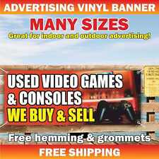 USED VIDEO GAMES CONSOLES WE BUY SELL Advertising Banner Vinyl Mesh Sign repair