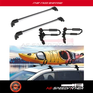 Barra transversal plateada + estante ajustable para canoa kayak para Mitsubishi Outlander 2013-2018 - Imagen 1 de 11