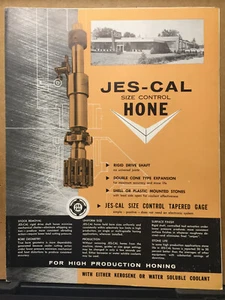 Vtg Jes-Cal Co Trade Catalog Size Control Hone 1958 Machine Tool Honing - Picture 1 of 4