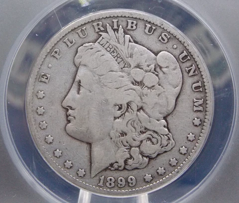 1899 "P" Morgan SILVER Dollar $1 ANACS VG8 Details #721 Very Good ECC&C, Inc Cover