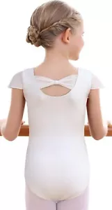 Dance Ballet Leotard for Toddler Girls Gymnastic Bodysuit Outfit Bow Back Ruf... - Picture 1 of 7