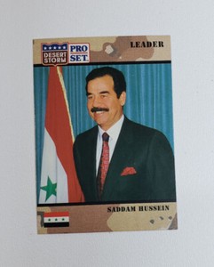 Saddam Hussein 1991 Pro Set Desert Storm Trading Card Rookie #69 Iraq Leader