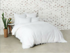 carol & frank Goodwin Feathered Fringe Casual Cotton Duvet Cover - KING - White