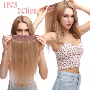 100% One Piece Clip in Remy Human Hair Extensions Thick 3/4 Full Head Weft Blond - Picture 1 of 27