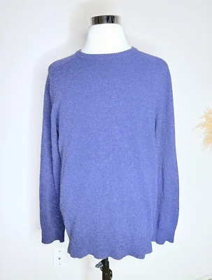 Suéter J.Crew Para Hombres Delgado Lana Merino Alpaca Cuello Redondo Azul Púrpura Tejido Pullover Foto 1 de 4