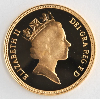 1988 Great Britain Proof 1/2 Sovereign Ruler Elizabeth II .917 Fine Gold Coin - Image 1 of 2