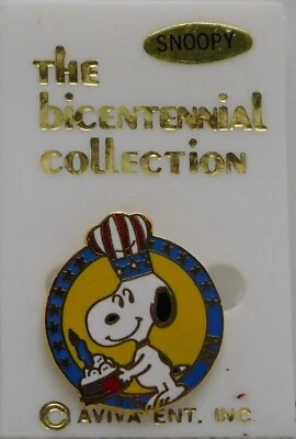 Prendedor Aviva Bicentenario Peanuts Snoopy De Colección Nuevo en Tarjeta Raro Foto 1 de 4