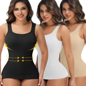 Women Tummy Control Shapewear Compression Cami Camisole Tank Top Shaper Vest - Picture 1 of 28
