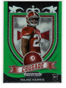 Najee Harris RC 2021 Prizm Draft Picks Crusade Green Prizm Rookie #172  1-D