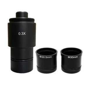 Nuovo adattatore obiettivo fotocamera microscopio 0,3 x CCD per microscopio stereo biologico - Foto 1 di 2