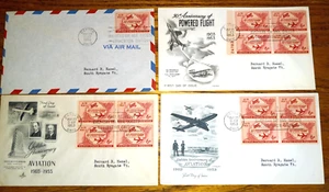 First Day Cover Lot of 4 1953 Golden Anniversary of Aviation 5-29-1953 - Picture 1 of 2