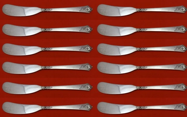 Castle Rose by Royal Crest Sterling Silver Butter Spreader FH AS Set 12pc 5 7/8" - Image 1 of 1