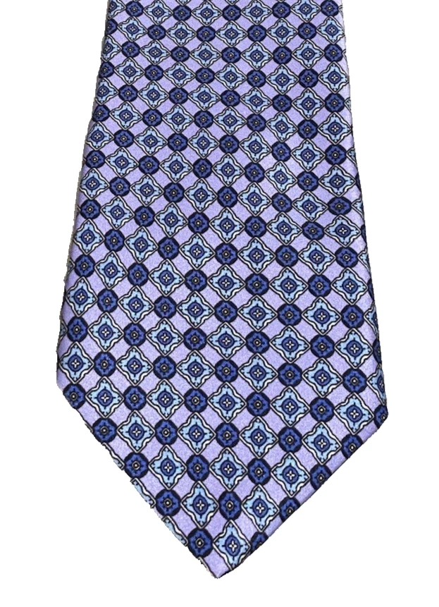 Birmania Bibas Hombre Corbata Cuello Pupula Floral Geométrica 100% Seda Hecha en Italia 3"x61" Foto 1 de 4