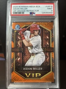 2025 Bowman Chrome Aidan Miller /25 VIP Mojo Orange Refractor #VIP-19 Phillies - Bild 1 von 3