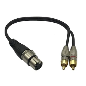 Cable de conexión divisor Y adaptador de enchufe Phono RCA hembra a 2 x XLR de 1 pie, XLR Fe... - Imagen 1 de 2
